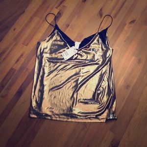 Gold lame camisole